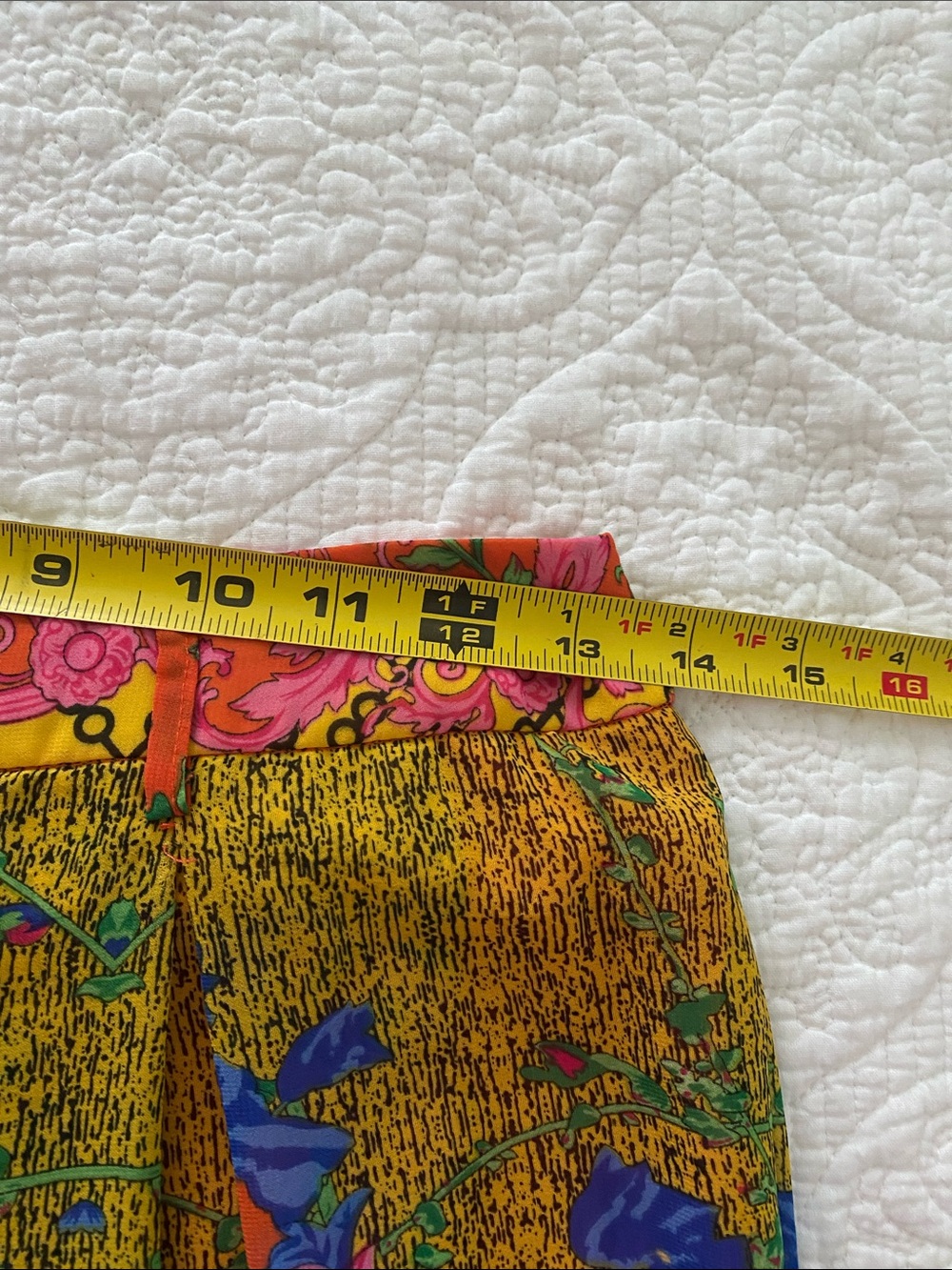 AKIRA Coral Pink & Orange Bohemian Floral wide leg pants with back zipper - Picture 6 of 10